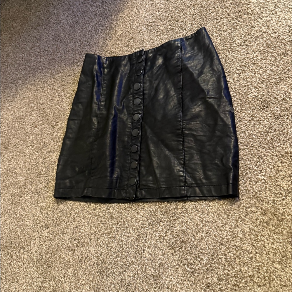 FP Movement by Free People Black Button-Up Mini Skirt